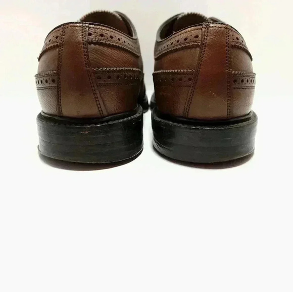 Florsheim Imperial Mens Wingtip Shoes Size 9 D 5 Nail V Cleat Vintage - Picture 7 of 9